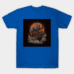 Viking Raiders on Longships T-Shirt